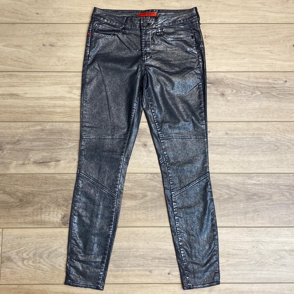 Articles Of Society Foil Coated Skinny Jeans Cyberpunk Whimsigoth Pants